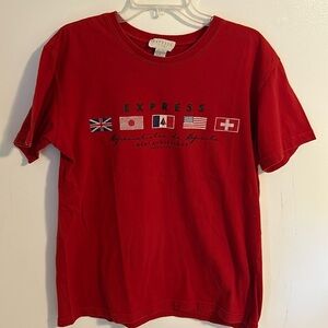 Vintage Express Tricot Made in the USA Red T-shirt Size L
